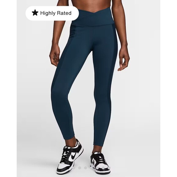 New Nike One Wrap High Waisted 7/8 Leggings Extra Small Womens Armory Blue Green - Picture 6 of 6